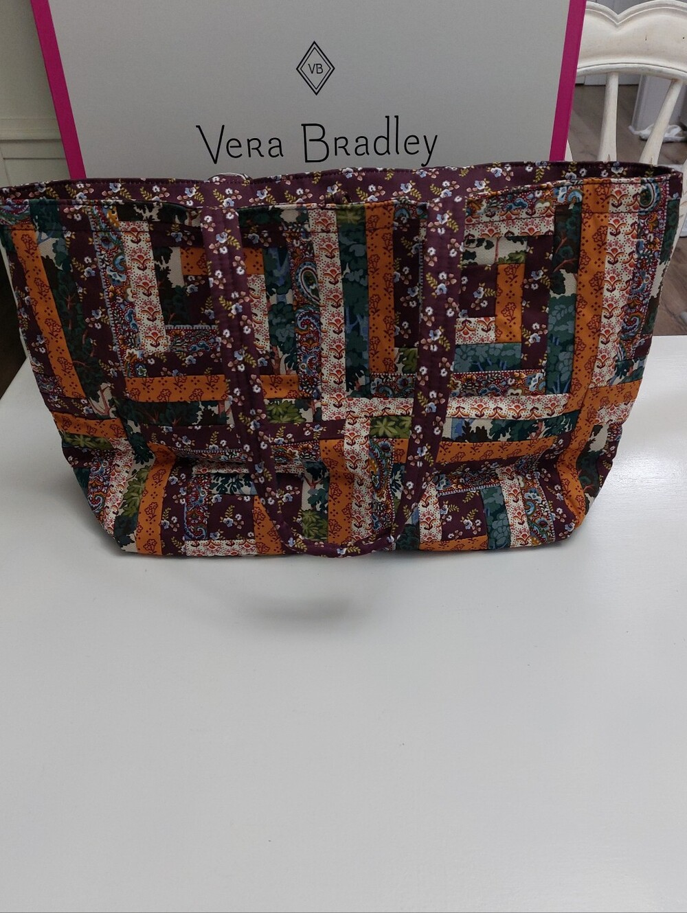 Vera Bradley Hathaway Tote Harvest Patchwork NWT - Picture 2 of 3